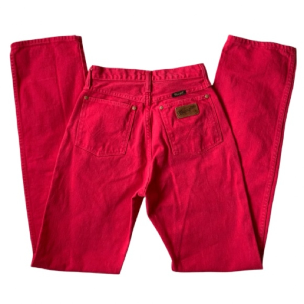 Wrangler RARE vintage hot pink western high rise straight leg jeans size 26